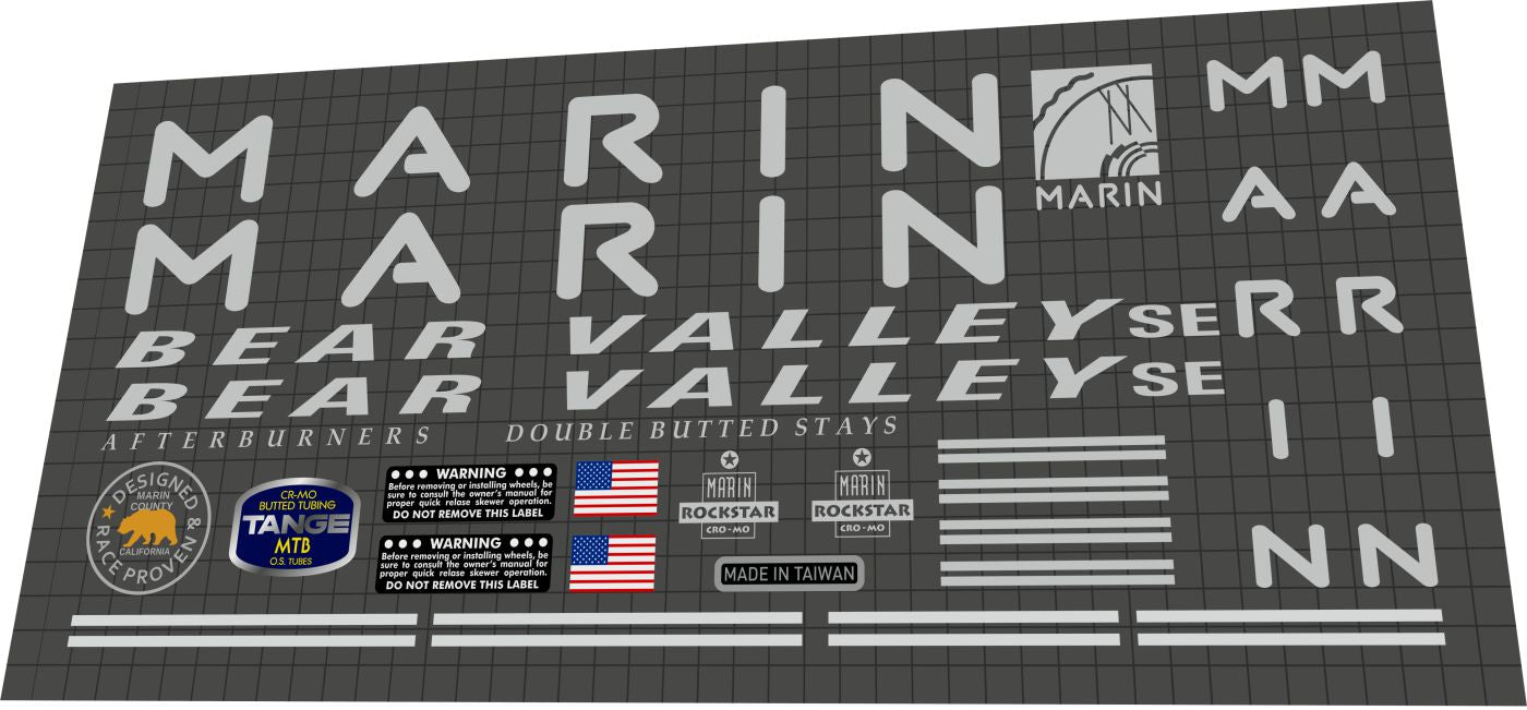 MARIN Bear Valley SE (1993) Frame Decal Set
