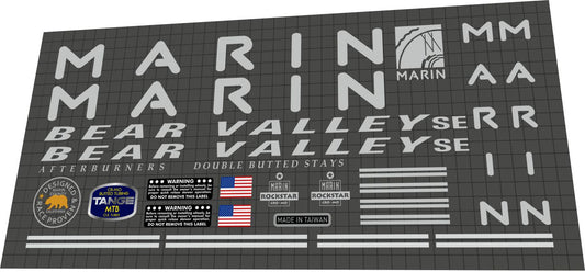 MARIN Bear Valley SE (1993) Frame Decal Set - Bike Decal Replace