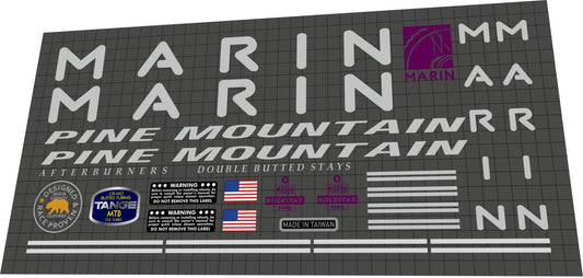MARIN Pine Mountain (1993) Frame Decal Set - Bike Decal Replace