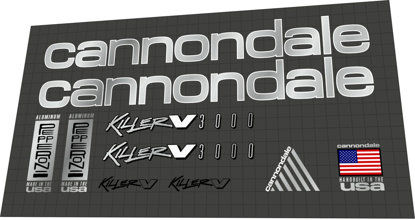 CANNONDALE Killer V 3000 (1994) Frame Decal Set