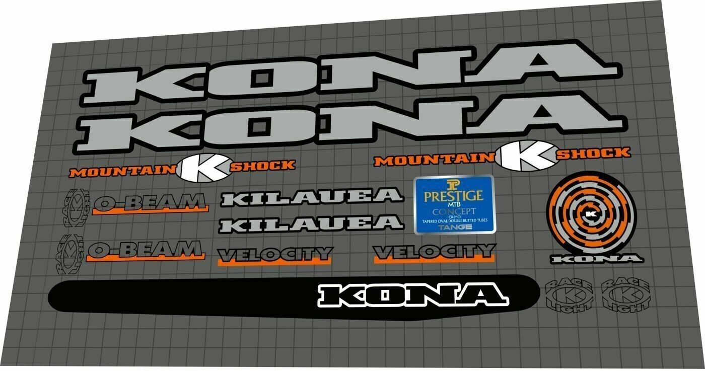 KONA Kilauea (1994) Frame Decal Set - Bike Decal Replace