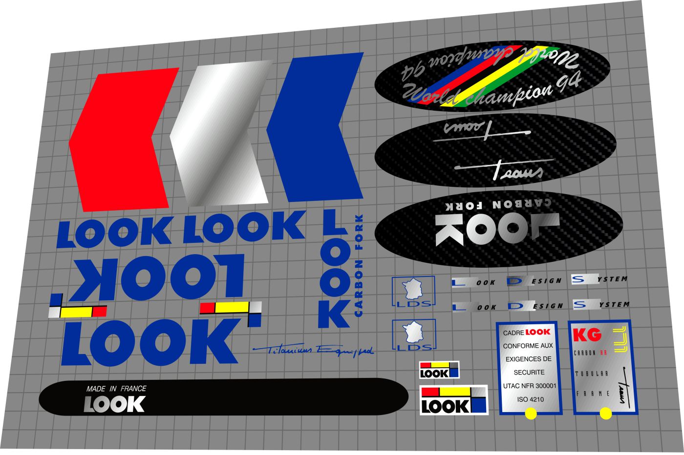 LOOK KG 171 (1994) Frame Decal Set