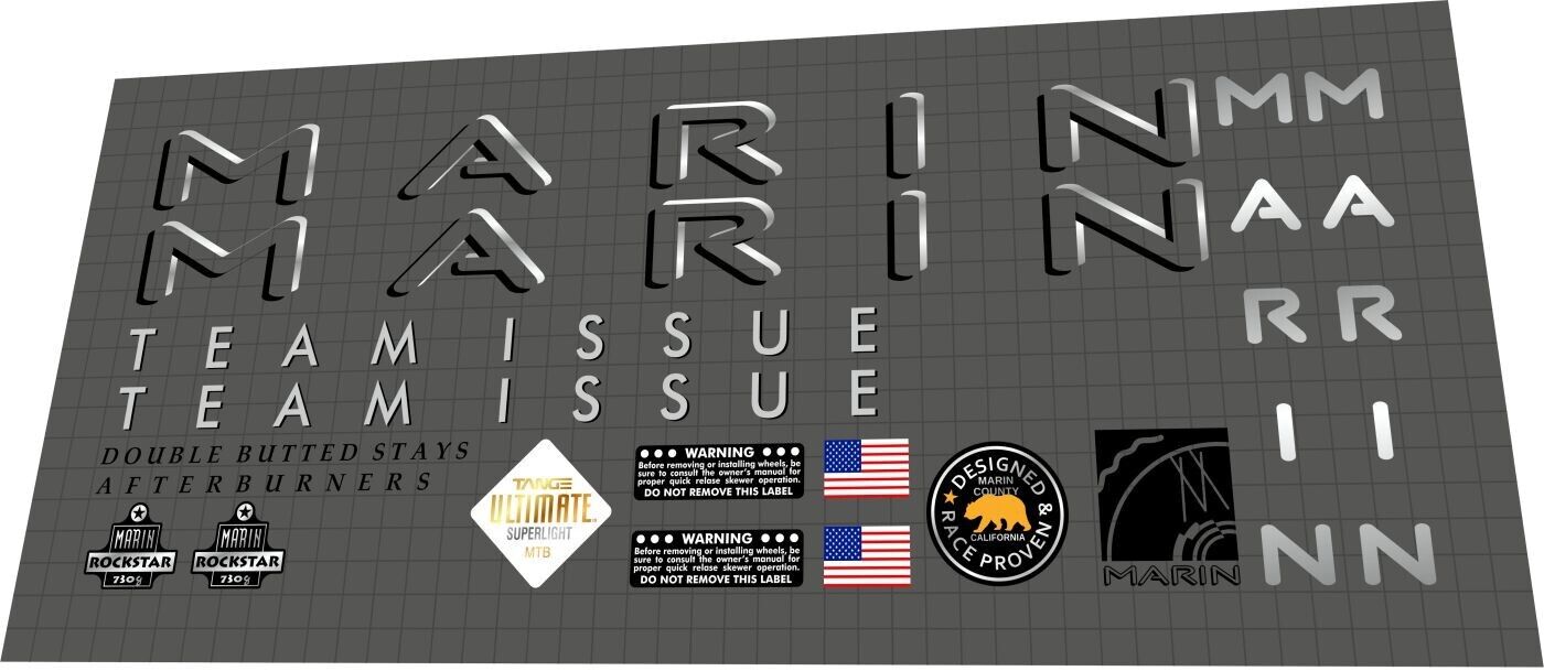 MARIN Team Issue (1994) Frame Decal Set