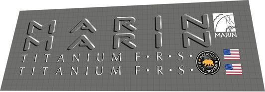 MARIN Titanium (1994) F.R.S. Frame Decal Set - Bike Decal Replace