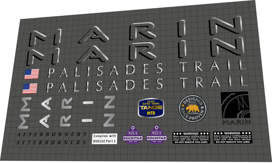 MARIN Palisades Trail (1994) Frame Decal Set - Bike Decal Replace