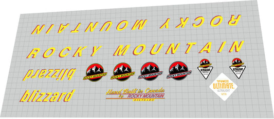 ROCKY MOUNTAIN Blizzard (1994) Frame Decal Set - Bike Decal Replace