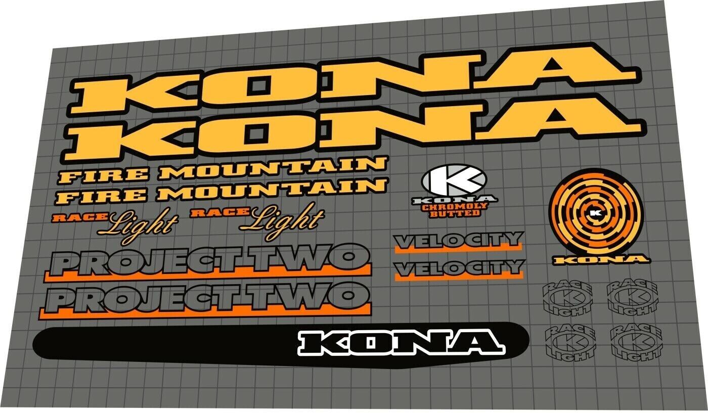KONA Fire Mountain (1995) Frame Decal Set - Bike Decal Replace