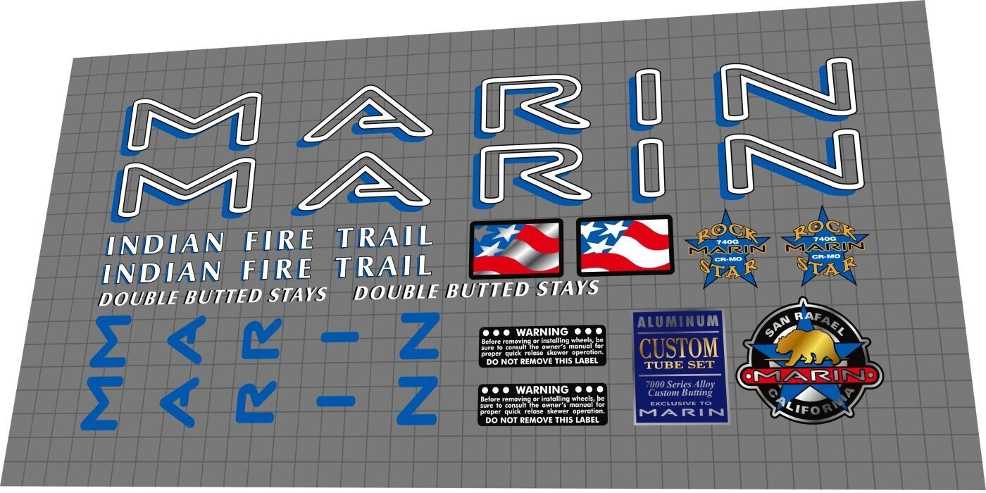 MARIN Indian Fire Trail (1995) Frame Decal Set