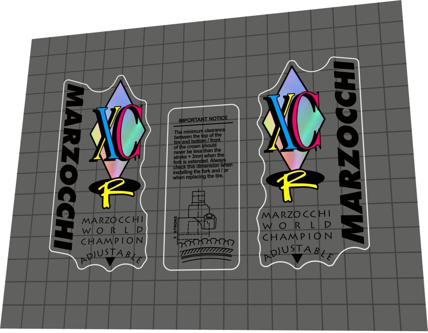 MARZOCCHI XC (1995) R Fork Decal Set