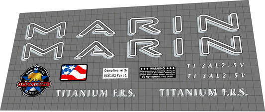 MARIN Titanium F.R.S. (1995) Frame Decal Set