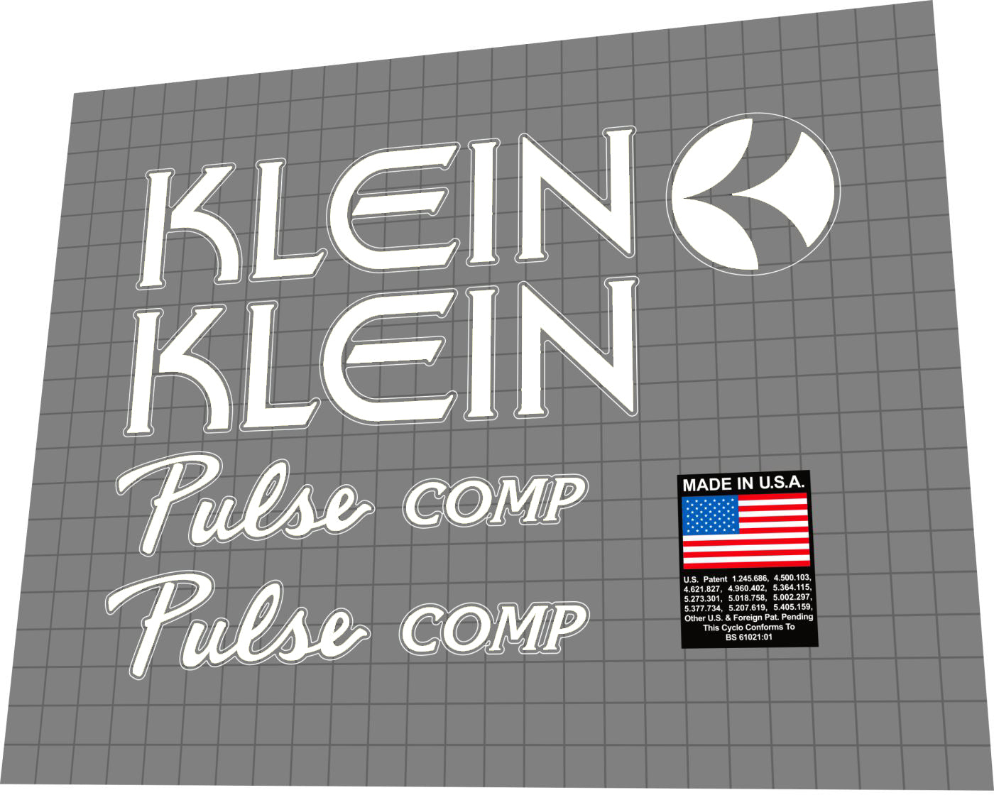 KLEIN Pulse (1996-1998) Comp Frame Decal Set