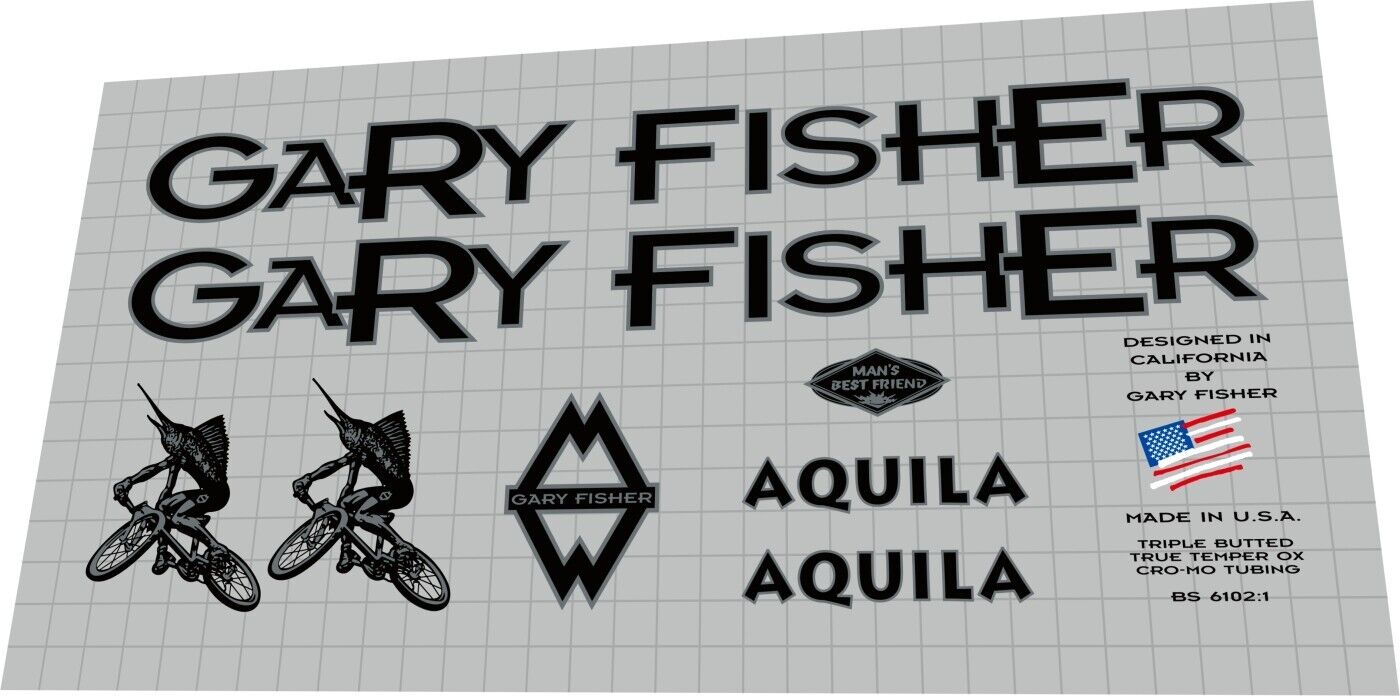 GARY FISHER Aquila (1996) Frame Decal Set - Bike Decal Replace