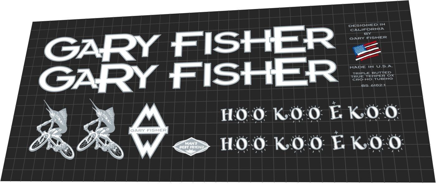 GARY FISHER Hoo Koo E Koo (1996) Frame Decal Set - Bike Decal Replace