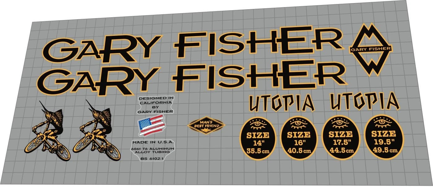 GARY FISHER Utopia (1996) Frame Decal Set