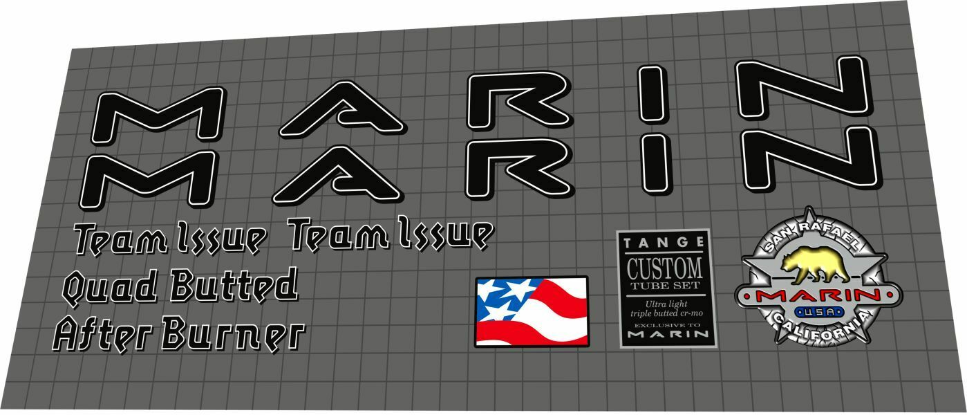 MARIN Team Issue (1996) Frame Decal Set - Bike Decal Replace