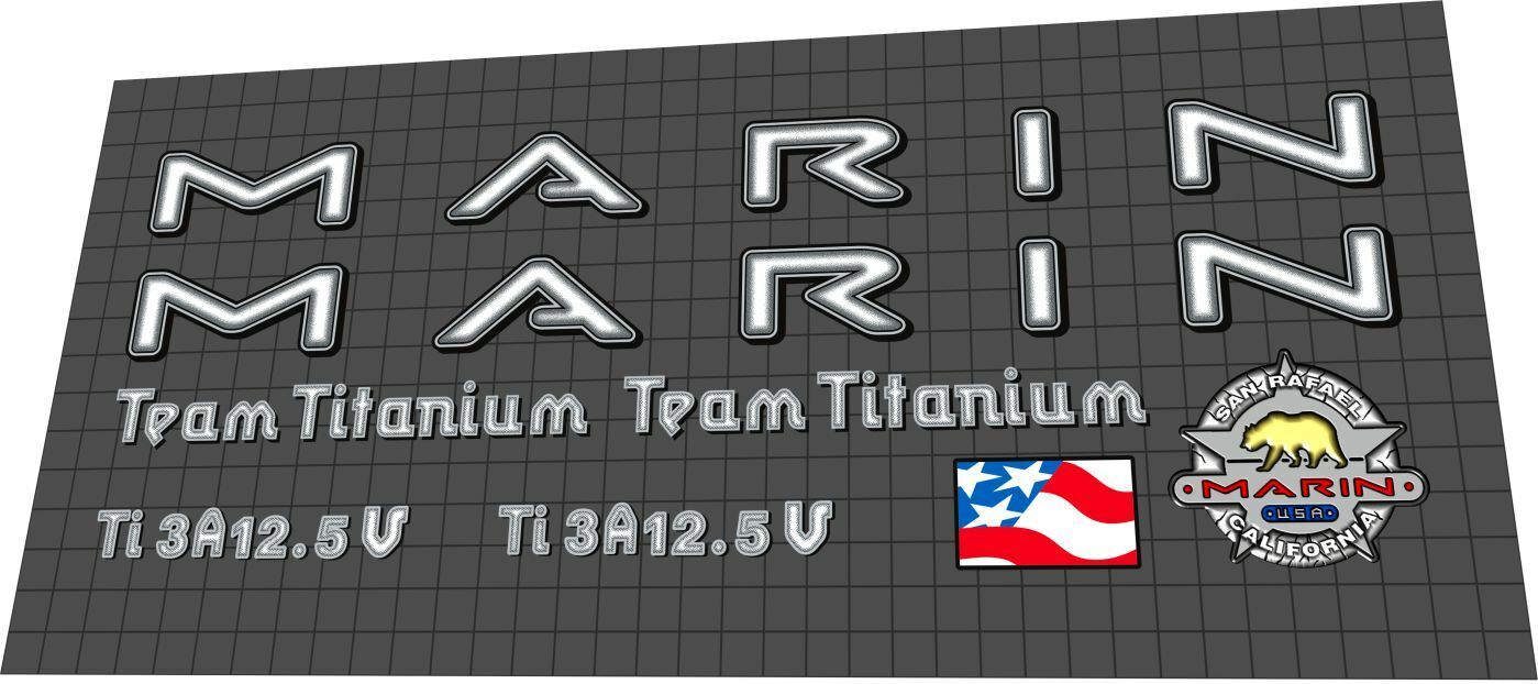 MARIN Team Titanium (1996) Frame Decal Set - Bike Decal Replace
