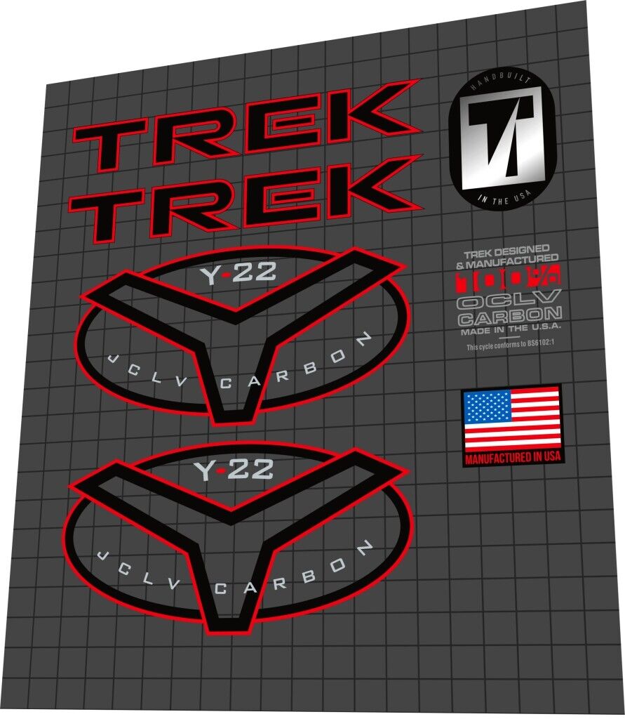 TREK Y22 (1996) OCLV Frame Decal Set - Bike Decal Replace