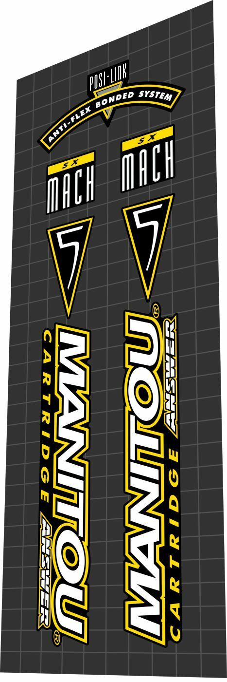 MANITOU Answer (1996) Mach5 SX Fork Decal Set - Bike Decal Replace