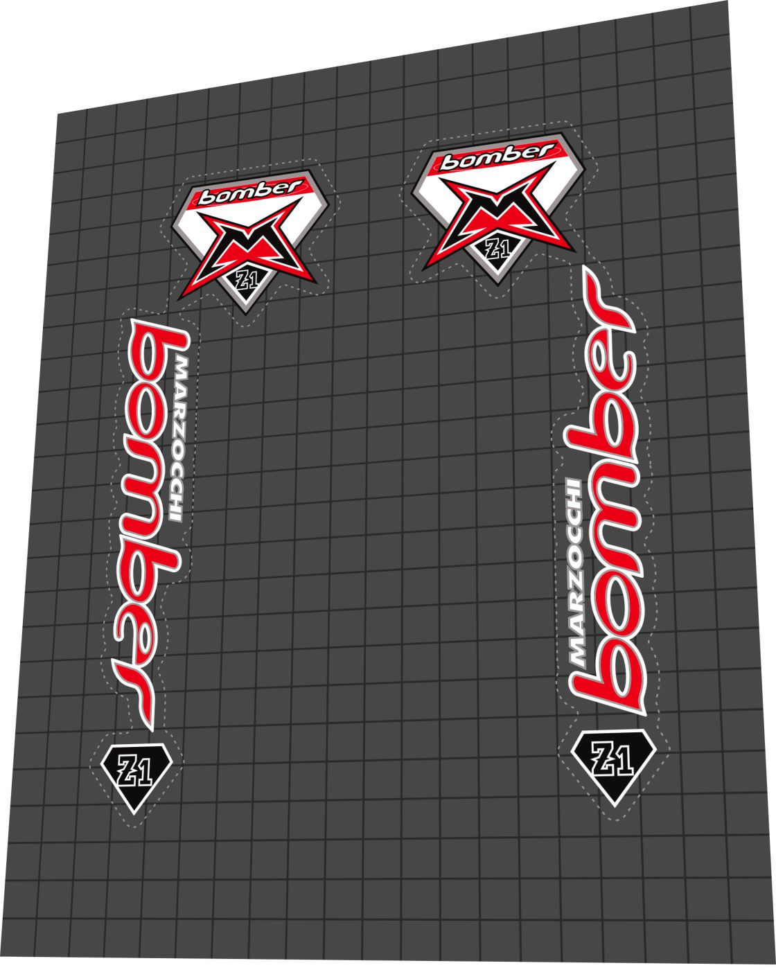 MARZOCCHI Bomber (1996-1997) Z1 Fork Decal Set - Bike Decal Replace