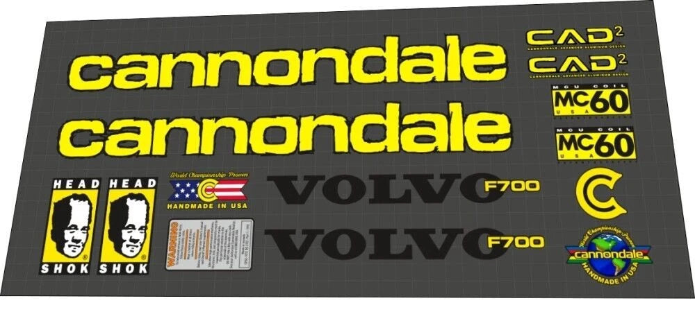 CANNONDALE F700 Team Issue (1997) CAAD2 Frame Decal Set