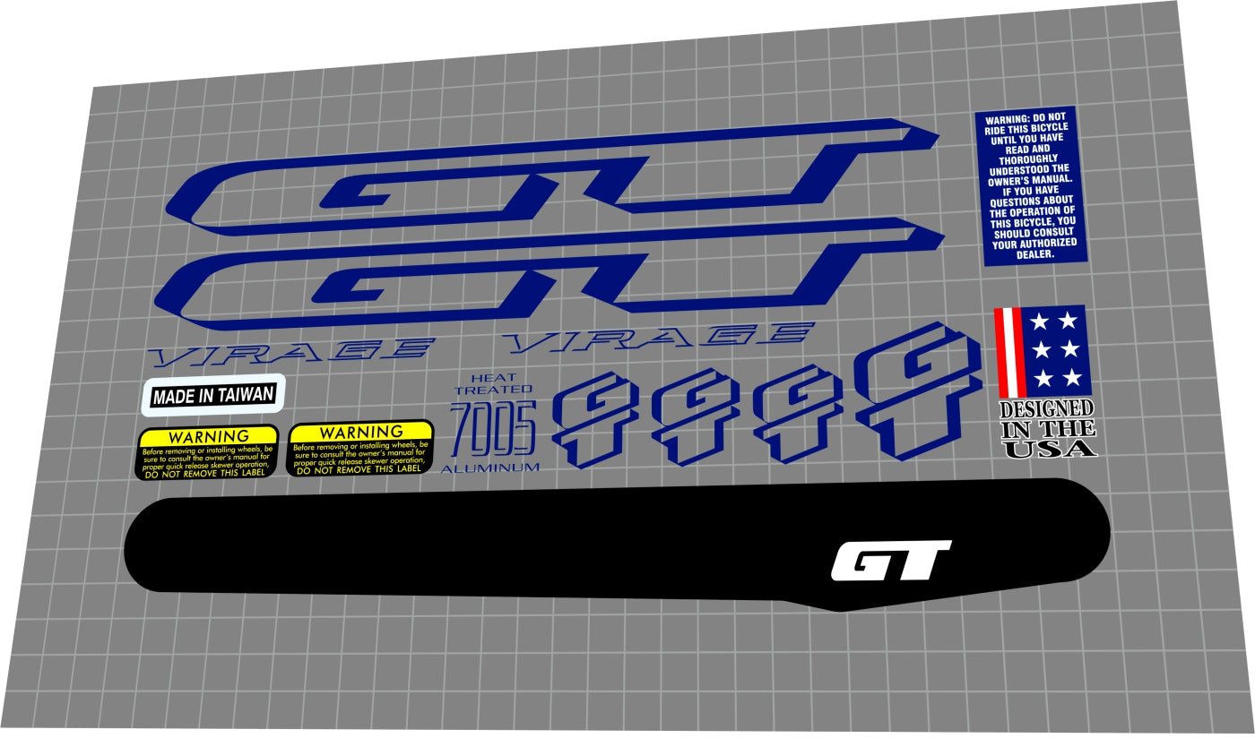 gt virage bicycle GT Virage (1997) Frame Decal Set