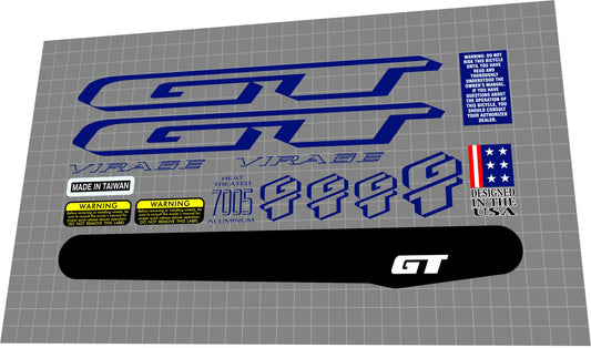 GT Virage (1997) Frame Decal Set - Bike Decal Replace