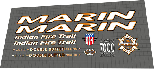 MARIN Indian Fire Trail (1997) Frame Decal Set - Bike Decal Replace