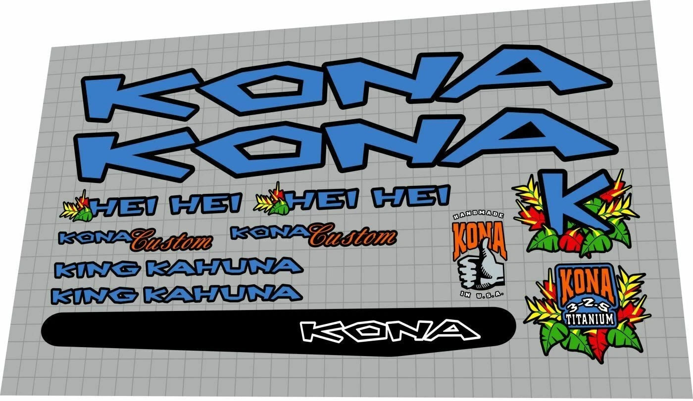 KONA Hei Hei King Kahuna (1997) Frame Decal Set
