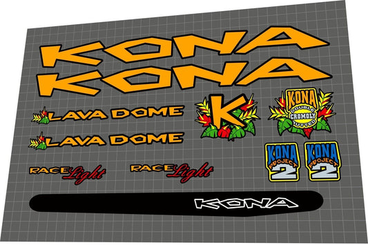 KONA Lava Dome (1997) Frame Decal Set - Bike Decal Replace
