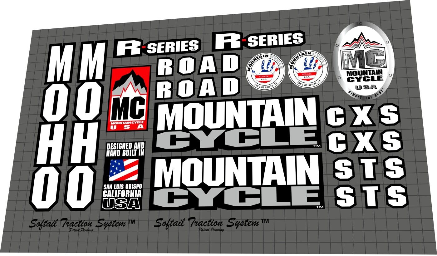 MOUNTAIN CYCLE Moho (1997) Frame Decal Set - Bike Decal Replace