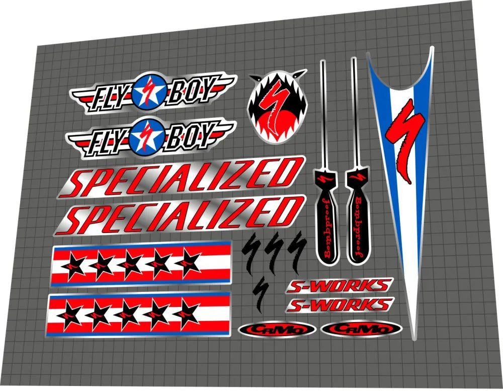 SPECIALIZED Fatboy Fly Boy (1997) Frame Decal Set