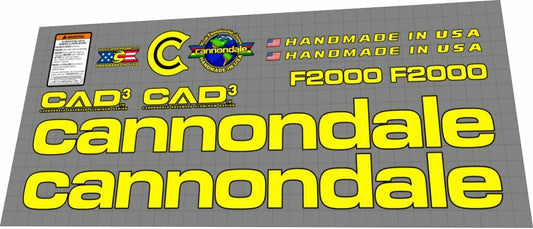 CANNONDALE F2000 (1997) CAAD3 Frame Decal Set - Bike Decal Replace
