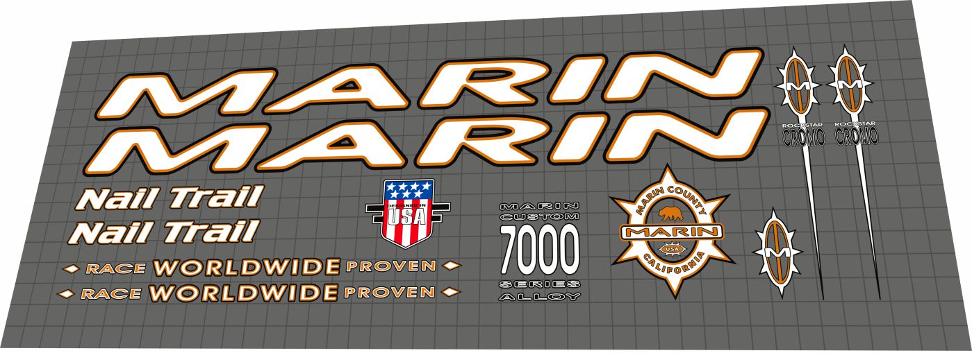 MARIN Nail Trail (1997) Frame Decal Set