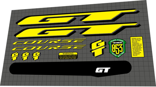 GT Course (1998) Frame Decal Set - Bike Decal Replace