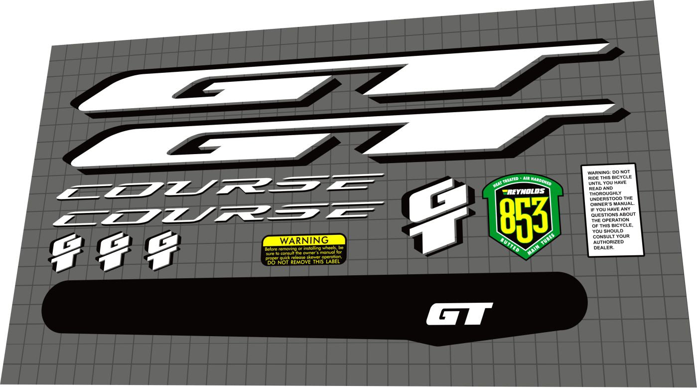 GT Course (1998) Frame Decal Set