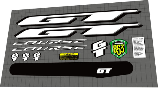 GT Course (1998) Frame Decal Set - Bike Decal Replace