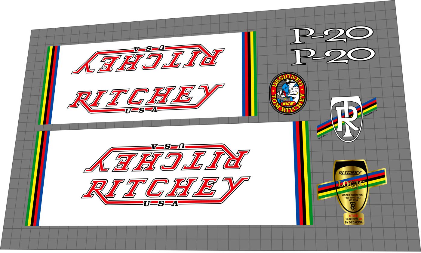 RITCHEY P-20 (1998) Frame Decal Set