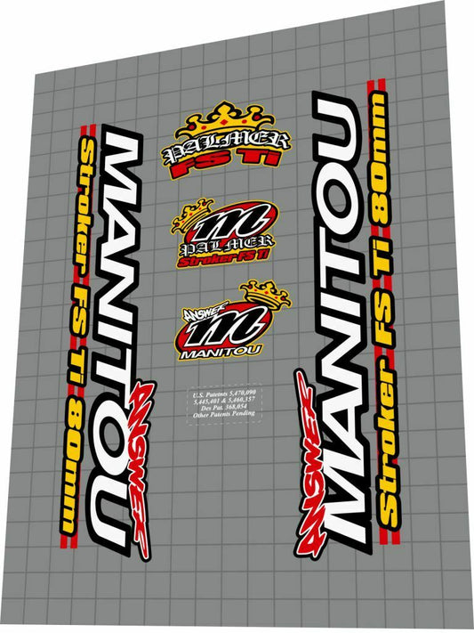 MANITOU Answer (1998) FS TI Shaun Palmer Edition Fork Decal Set - Bike Decal Replace