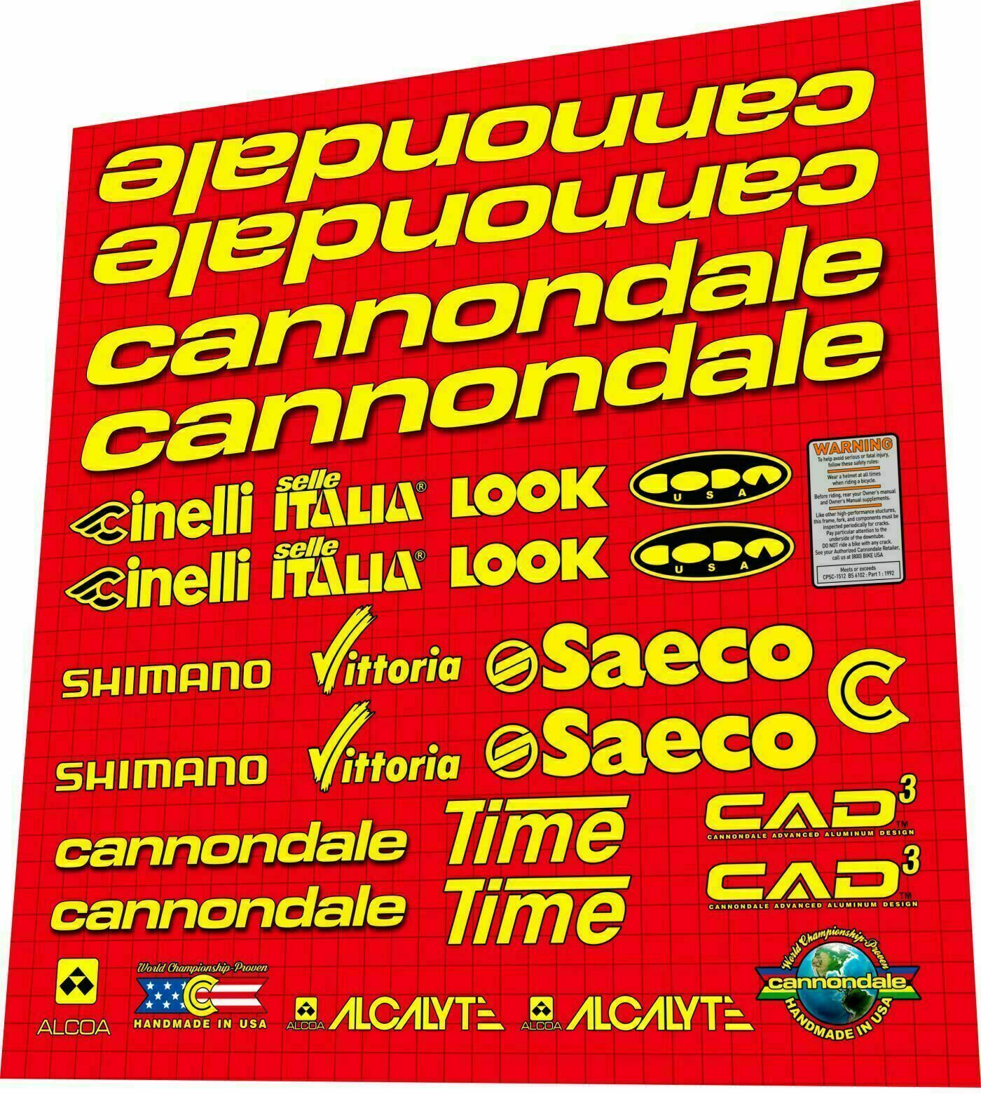 CANNONDALE Saeco Team (1998) CAAD3 Frame Decal Set