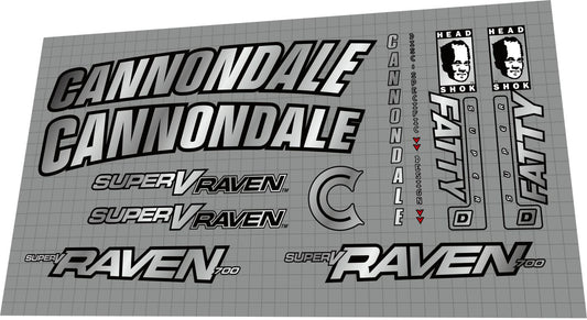 CANNONDALE SuperV (1999) Raven 700 Frame Decal Set - Bike Decal Replace