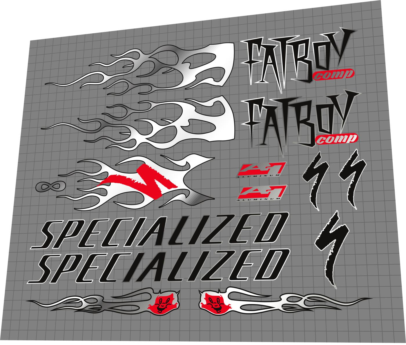 SPECIALIZED Fatboy A1 Comp (1999) Frame Decal Set