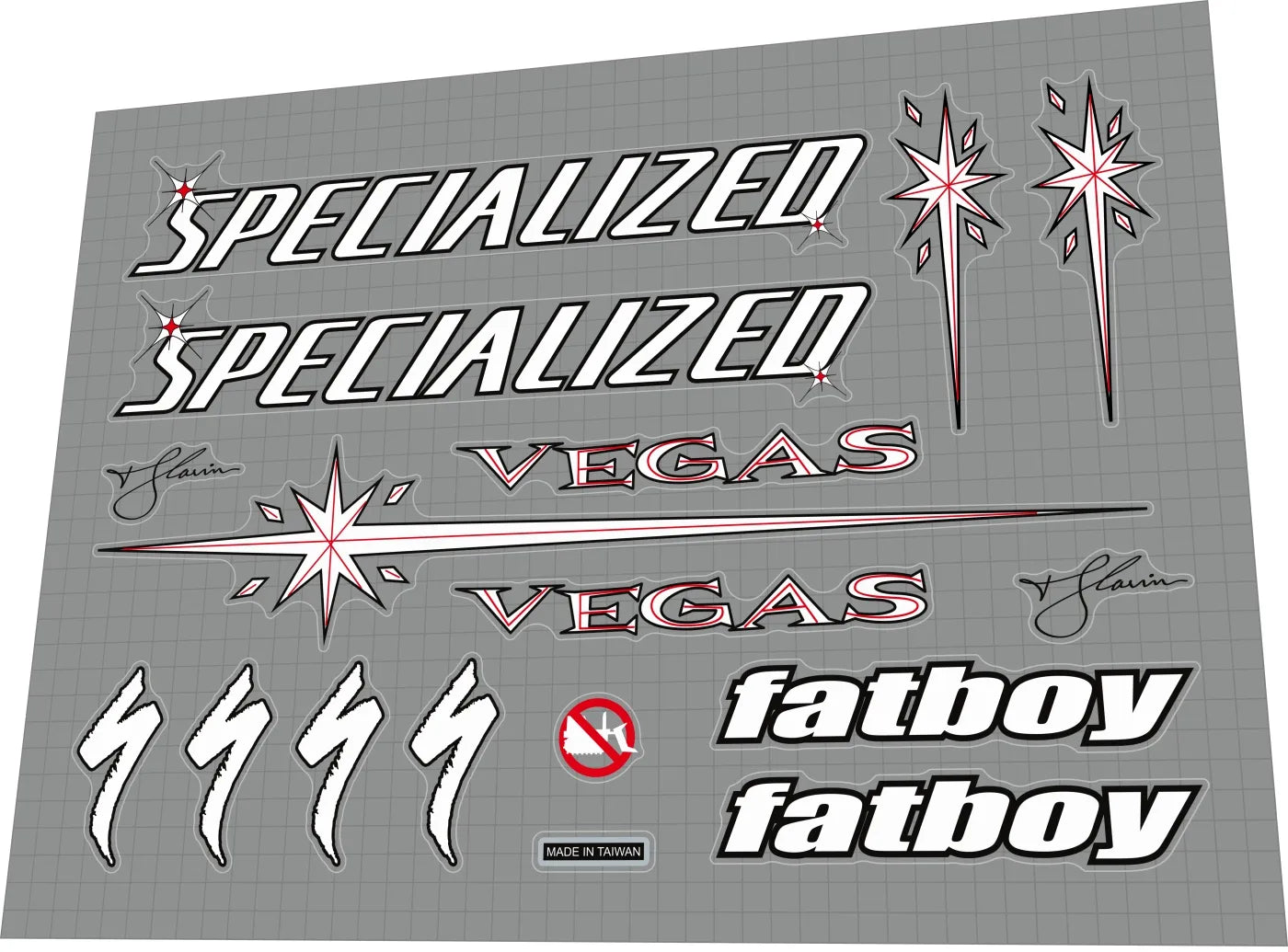 SPECIALIZED Fatboy Vegas (1999) Frame Decal Set