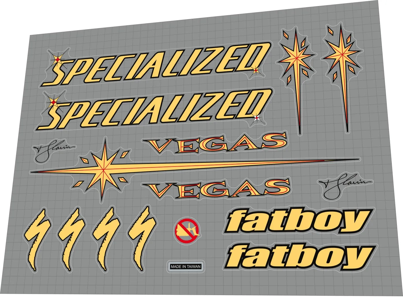SPECIALIZED Fatboy Vegas TJ (1999) Frame Decal Set