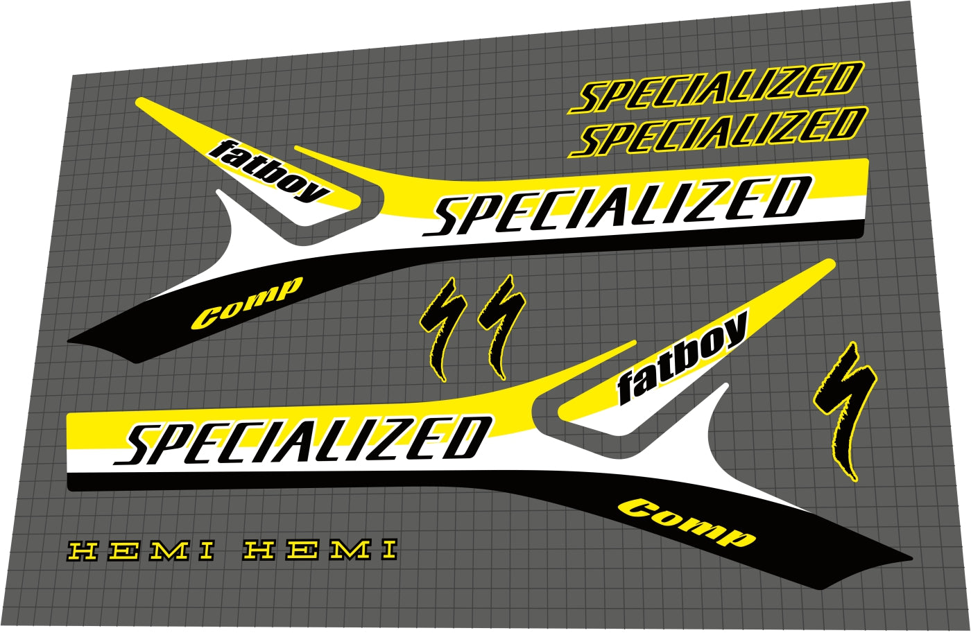 SPECIALIZED Fatboy (1999) Hemi Comp Frame Decal Set