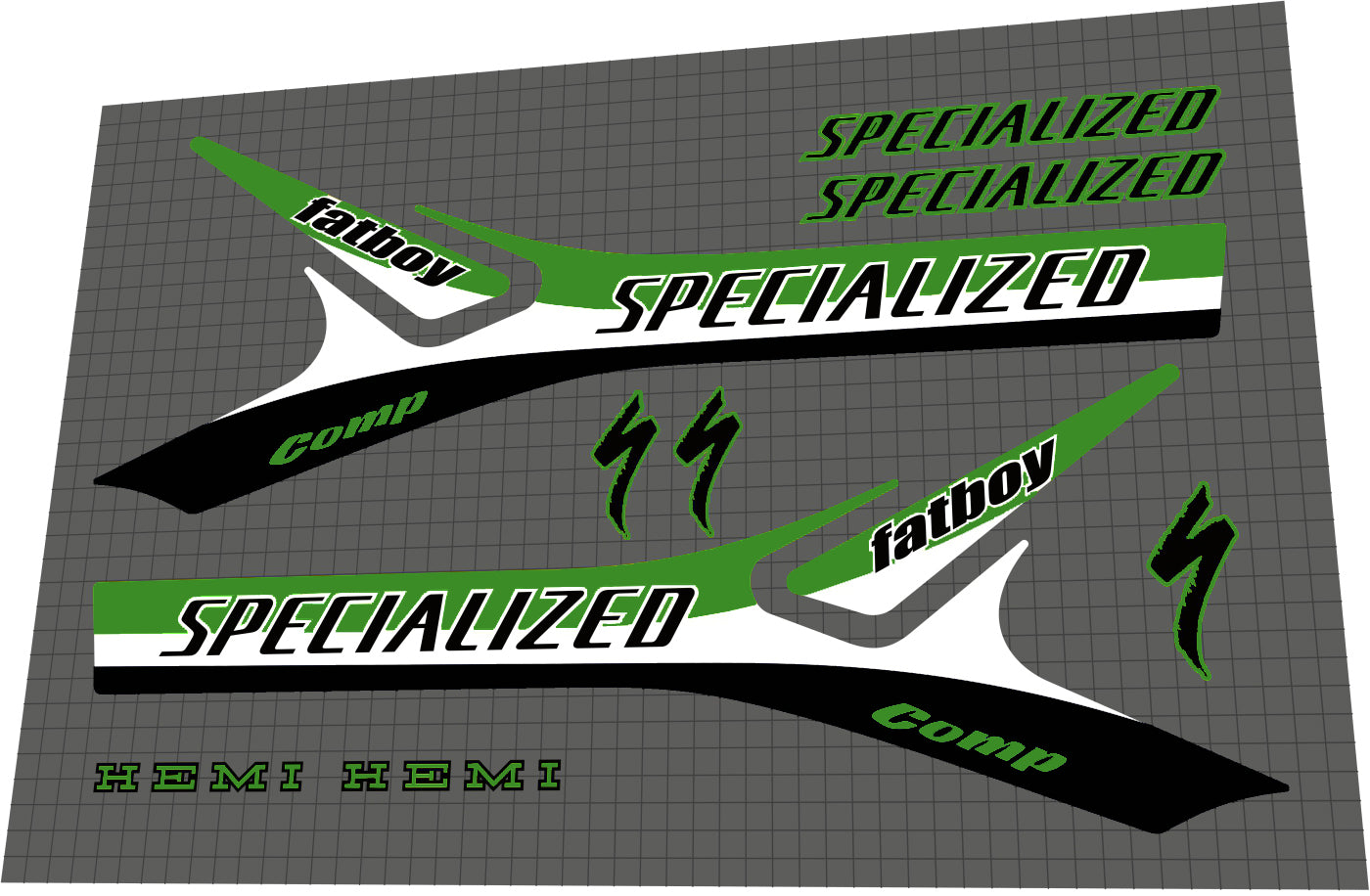 SPECIALIZED Fatboy (1999) Hemi Comp Frame Decal Set