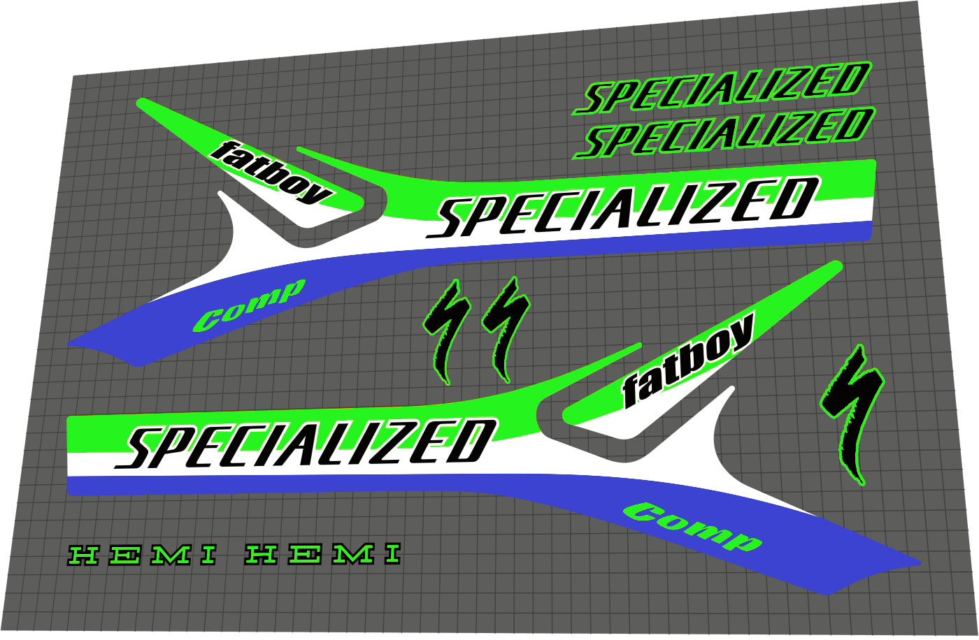 SPECIALIZED Fatboy (1999) Hemi Comp Frame Decal Set