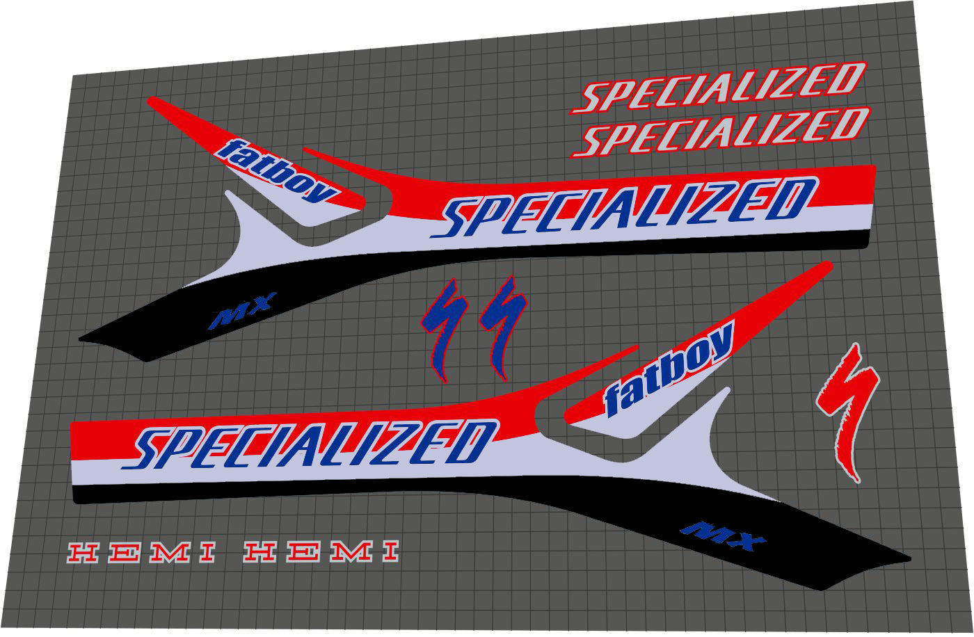 SPECIALIZED Fatboy (1999) Hemi MX Frame Decal Set