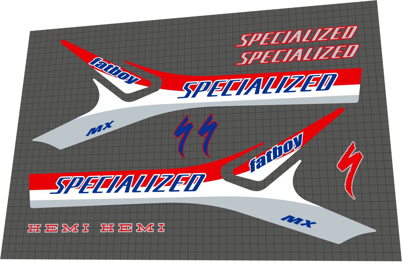 SPECIALIZED Fatboy (1999) Hemi MX Frame Decal Set