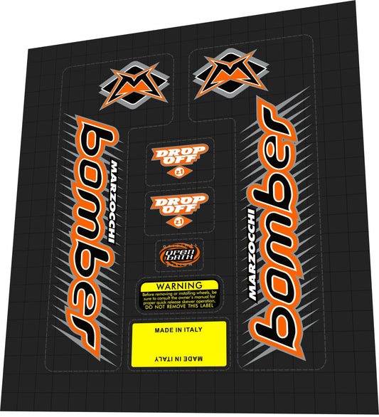 MARZOCCHI Bomber (1999) Drop Off Z1 Fork Decal Set - Bike Decal Replace