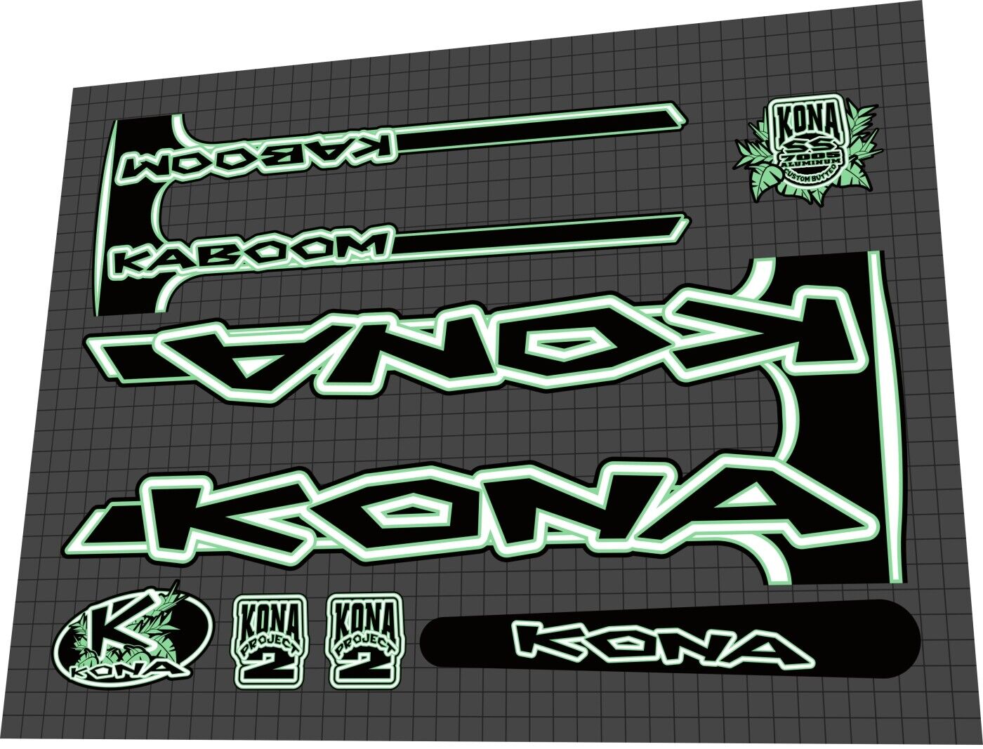 KONA Kaboom (2000) Frame Decal Set - Bike Decal Replace